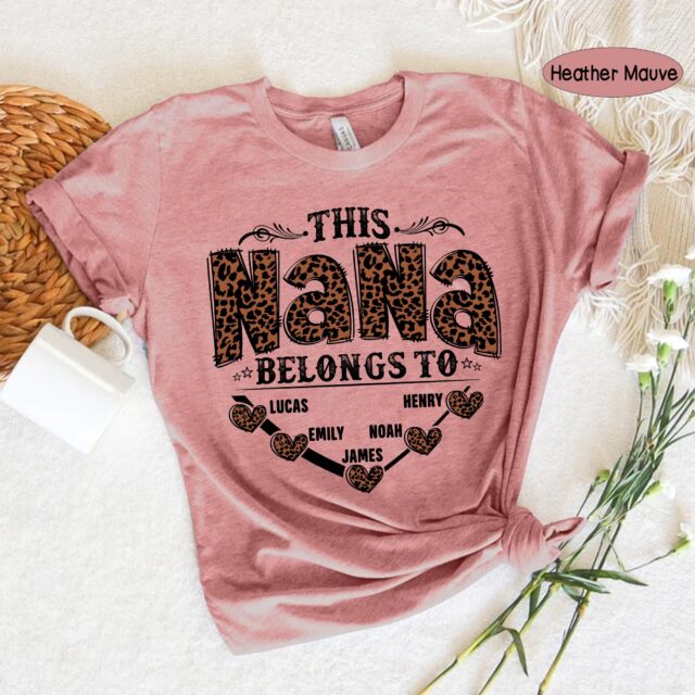 Personalized Leopard Grandma Shirt – Custom Nana Tee with Name