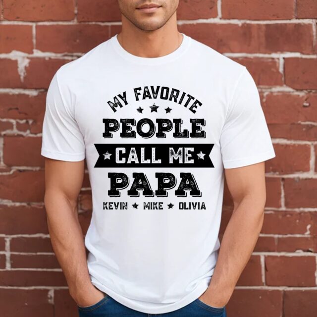 My Favorite People Call Me Grandpa Shirt – Personalized with Grandkids’ Names for Father’s Day