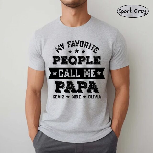 My Favorite People Call Me Grandpa Shirt – Personalized with Grandkids’ Names for Father’s Day