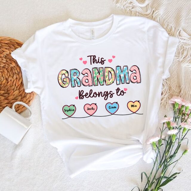 “This Grandma Belongs To” Shirt – Personalized Custom Grandma Tee for Mother’s Day