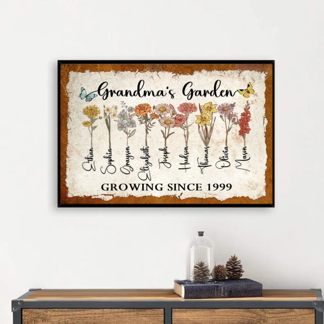 Custom Birth Month Flower Shirt – Personalized Grandma’s Garden Poster