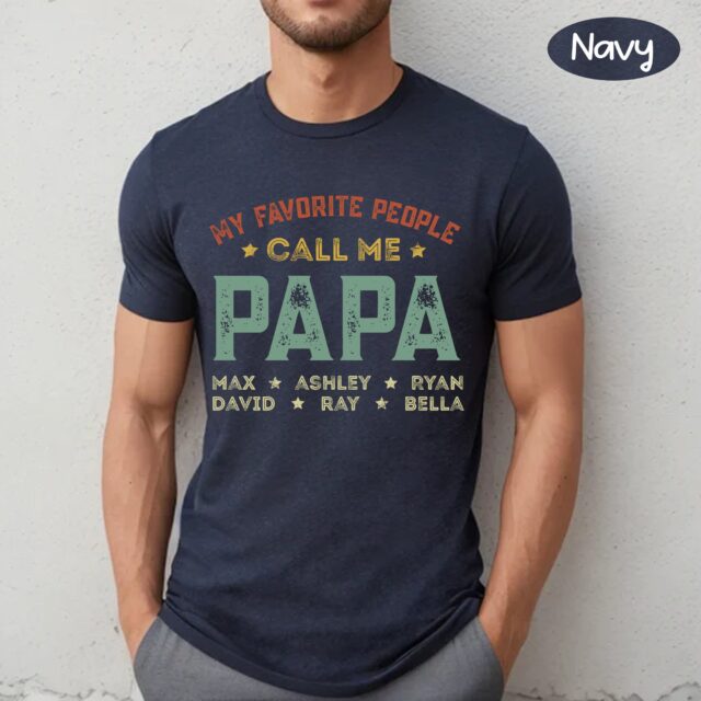 My Favorite People Call Me Grandpa Shirt with Grandkids Names – Personalized Father’s Day Gift