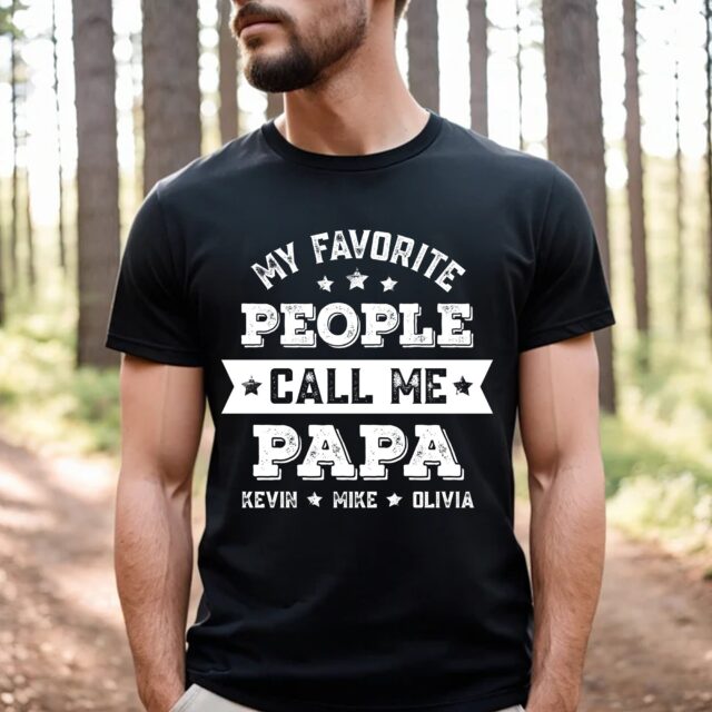 My Favorite People Call Me Grandpa Shirt – Personalized with Grandkids’ Names for Father’s Day