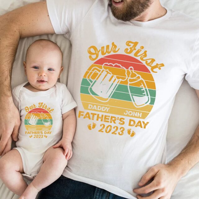 Our First Father’s Day Shirt – Matching Daddy & Baby Fist Bump Tee