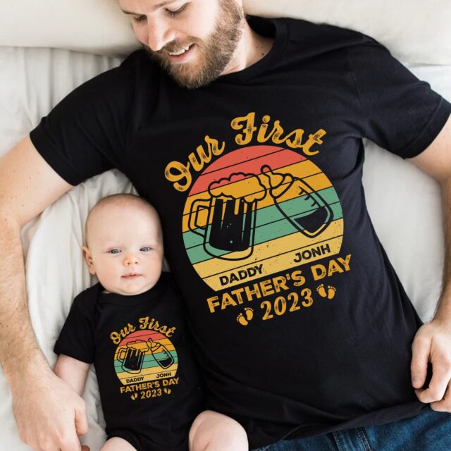 Our First Father’s Day Shirt – Matching Daddy & Baby Fist Bump Tee