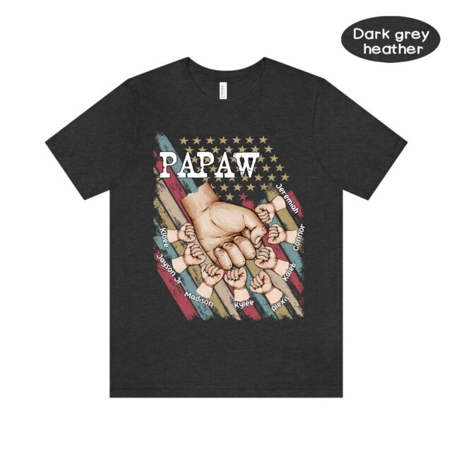 Personalized Papa Shirt – 4th of July Grandpa Fist Bump Gift