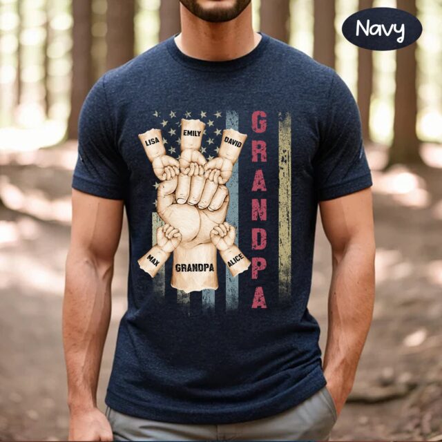 Personalized Grandpa Shirt – Custom Fist Bump & Grandchild Names