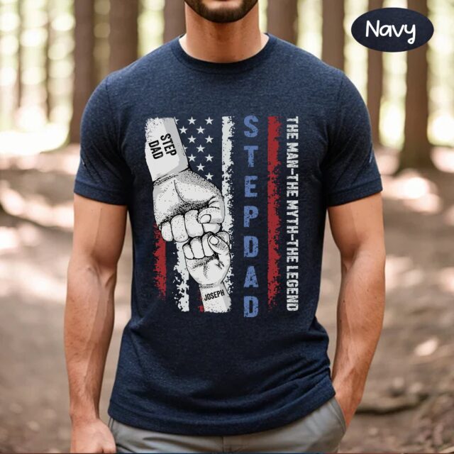 Papa Fist Bump Shirt with Grandkids Names – Father’s Day Gift