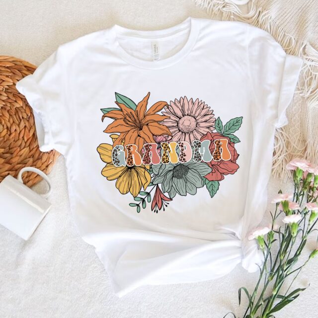Personalized Nana Retro Vintage Flowers Shirt with Grandkids – Custom Mimi Sweatshirt