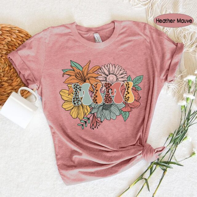 Personalized Nana Retro Vintage Flowers Shirt with Grandkids – Custom Mimi Sweatshirt