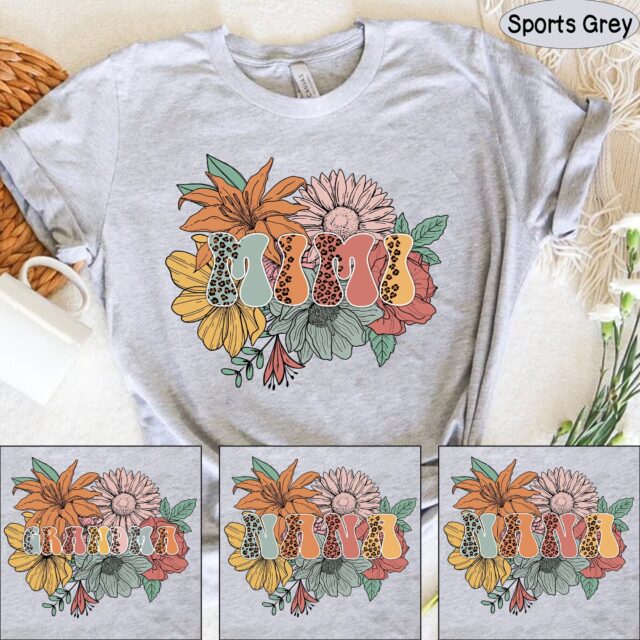 Personalized Nana Retro Vintage Flowers Shirt with Grandkids – Custom Mimi Sweatshirt