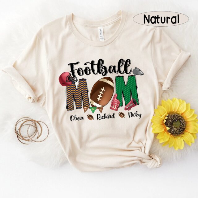 Personalized Football Mom Shirt – Custom Name Gift for Mom or Nana