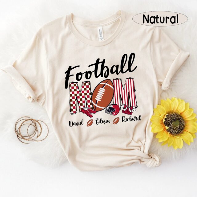 Personalized Football Mom Shirt – Custom Name Gift for Mom or Nana