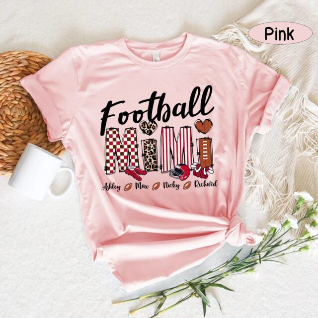 Personalized Football Mom Shirt – Custom Name Gift for Mom or Nana
