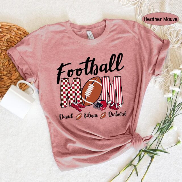 Personalized Football Mom Shirt – Custom Name Gift for Mom or Nana