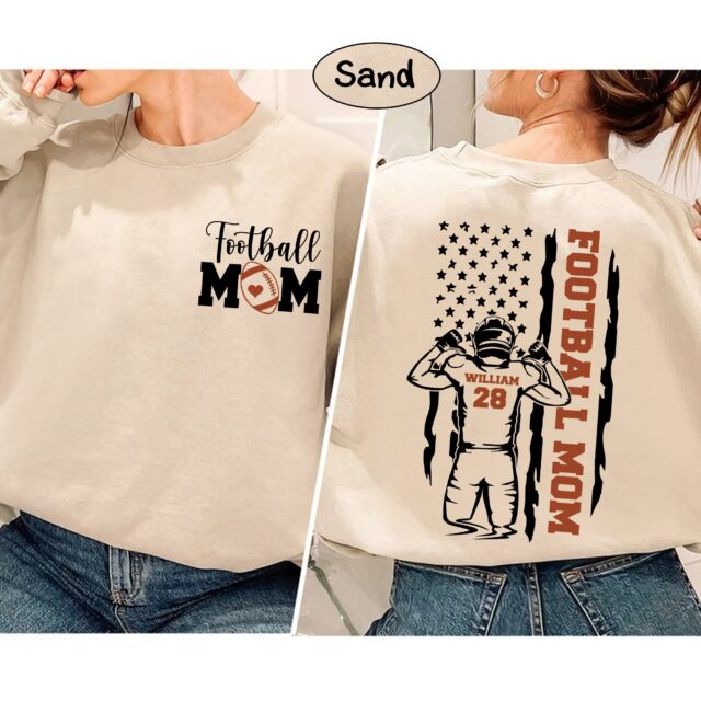 Personalized Football Mama Shirt – Custom Name & Number