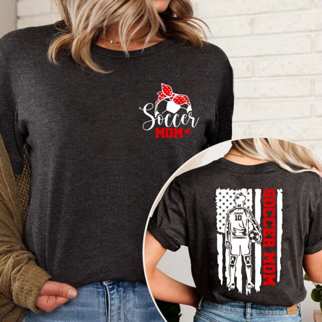 Custom Soccer Mom Shirt – Personalized Name & Number Game Day Tee