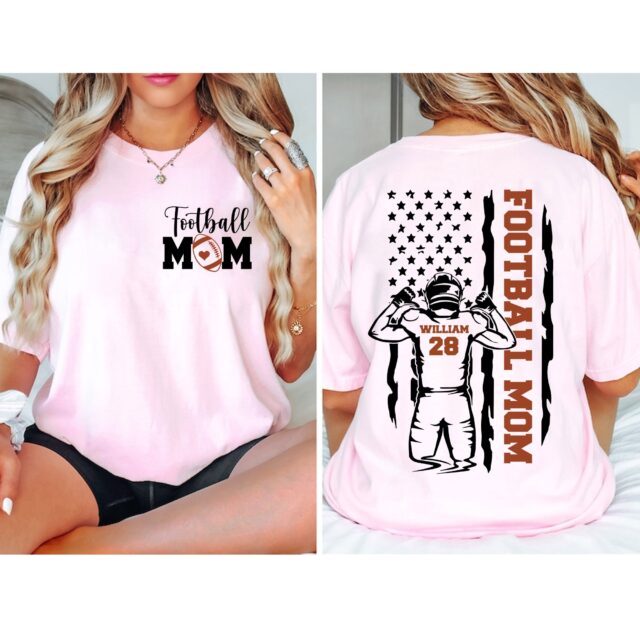 Personalized Football Mama Shirt – Custom Name & Number