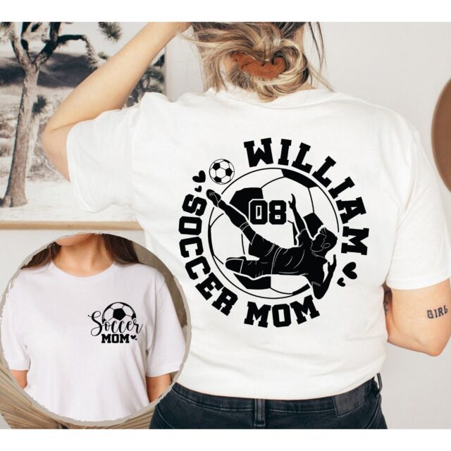 Personalized Soccer Mom Shirt – Custom Name & Number Sport Tee