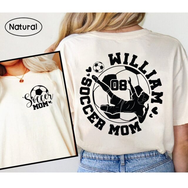 Personalized Soccer Mom Shirt – Custom Name & Number Sport Tee