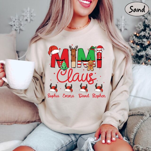 Custom Nana Claus Shirt – Christmas Grandma Claus Sweatshirt