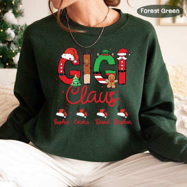 Custom Nana Claus Shirt – Christmas Grandma Claus Sweatshirt