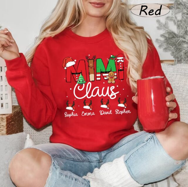 Custom Nana Claus Shirt – Christmas Grandma Claus Sweatshirt