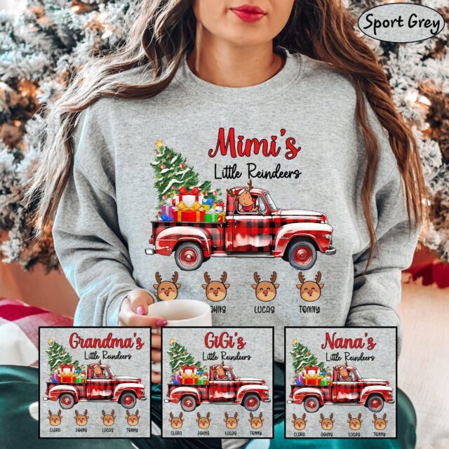 Personalized Mimi’s Little Reindeers Shirt – Christmas Kidnames Gift