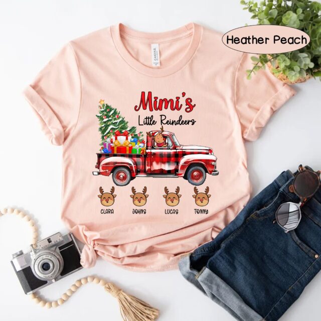 Personalized Mimi’s Little Reindeers Shirt – Christmas Kidnames Gift