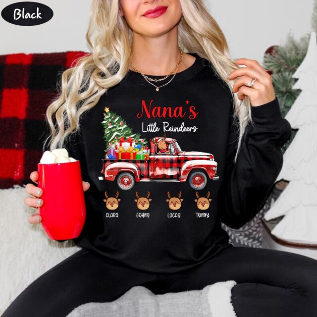 Personalized Mimi’s Little Reindeers Shirt – Christmas Kidnames Gift