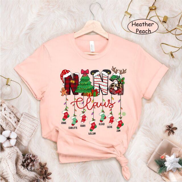 Custom Christmas Mimi Claus Shirt – Grandkids Names Gift