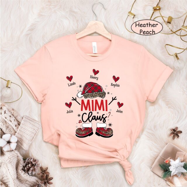 Custom Gigi Claus Christmas Shirt – Grandkids Name Gift