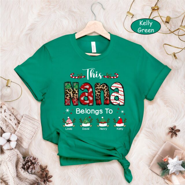 Custom Christmas Grandma Shirt – Personalized Kidnames Gift