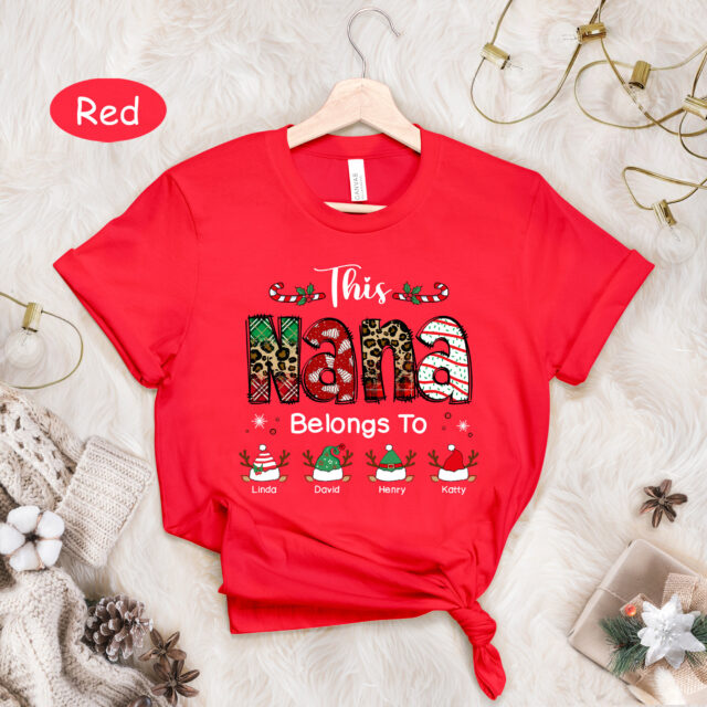 Custom Christmas Grandma Shirt – Personalized Kidnames Gift