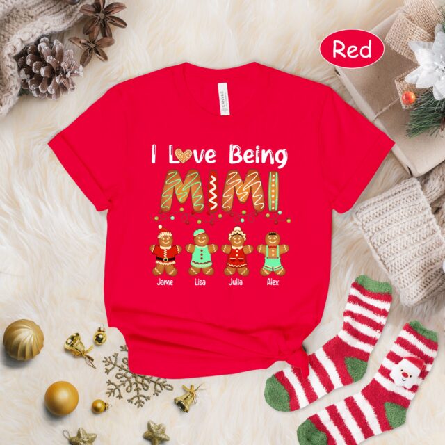 Personalized I Love Being A Grandma Shirt – Custom Gingerbread Christmas Tee