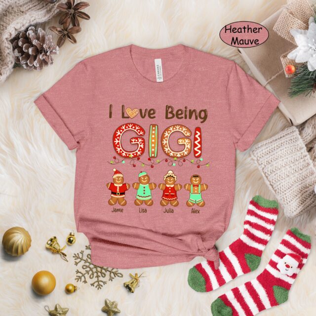 Personalized I Love Being A Grandma Shirt – Custom Gingerbread Christmas Tee