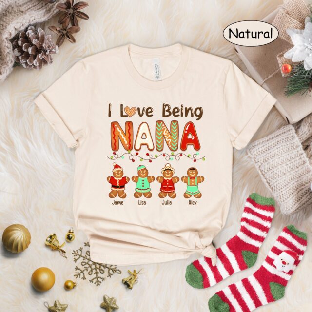 Personalized I Love Being A Grandma Shirt – Custom Gingerbread Christmas Tee
