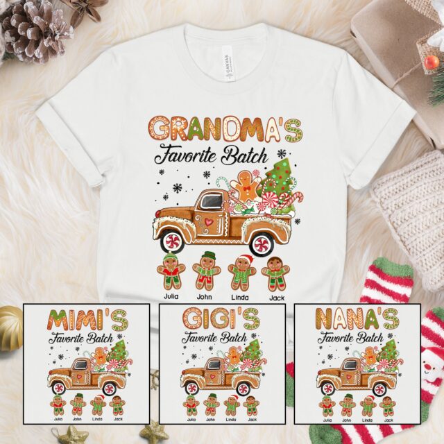 Grandma’s Favorite Batch Christmas Shirt with Grandkids Names