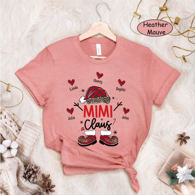 Custom Gigi Claus Christmas Shirt – Grandkids Name Gift