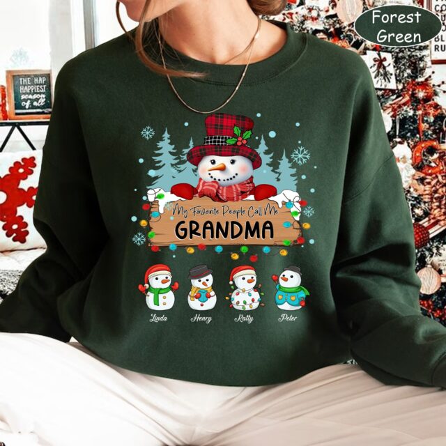 Christmas Snowman Grandma Shirt – Custom Nana Mimi Gigi Gift
