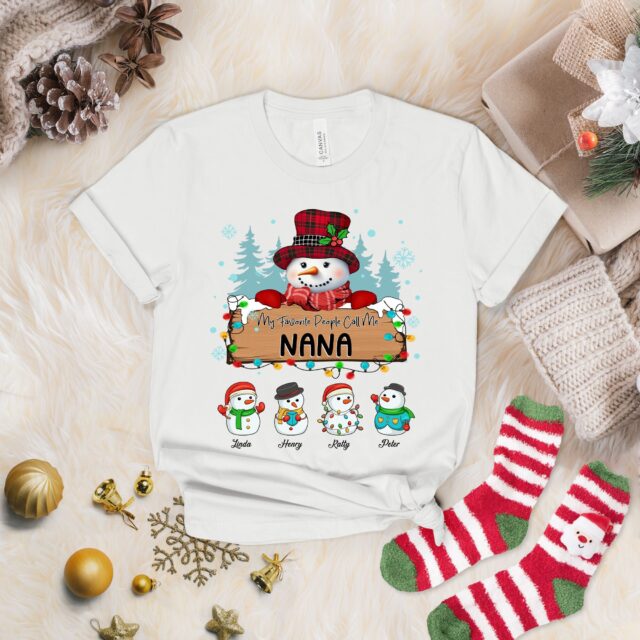 Christmas Snowman Grandma Shirt – Custom Nana Mimi Gigi Gift