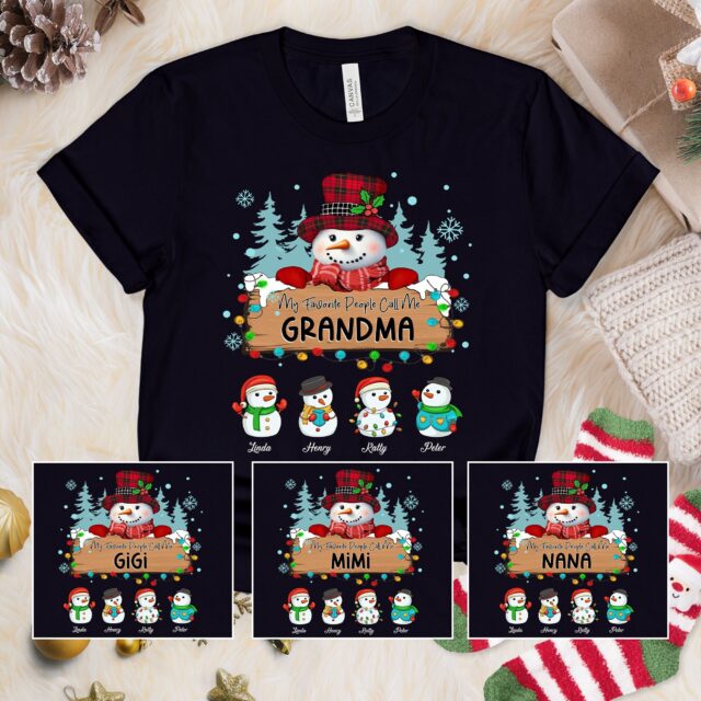 Christmas Snowman Grandma Shirt – Custom Nana Mimi Gigi Gift