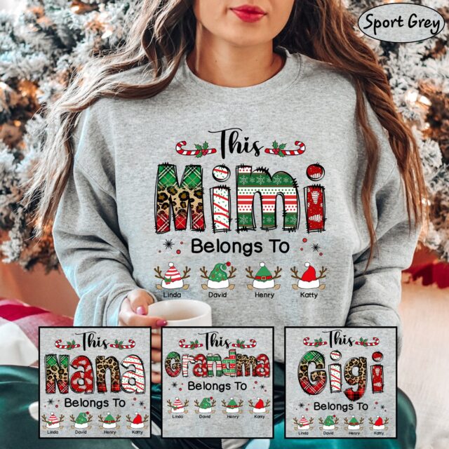 Custom Christmas Grandma Shirt – Personalized Kidnames Gift