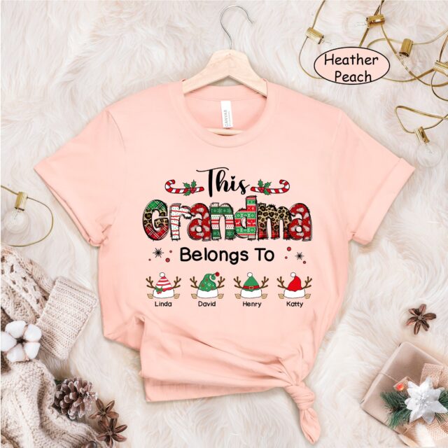 Custom Christmas Grandma Shirt – Personalized Kidnames Gift