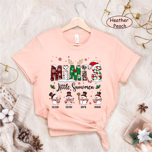 Personalized Grandma’s Little Snowmen Shirt – Christmas Kidnames Gift