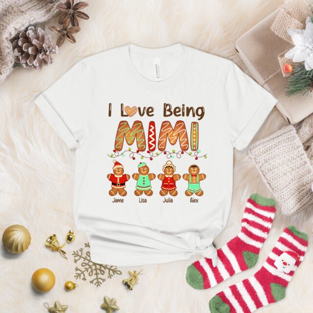 Personalized I Love Being A Grandma Shirt – Custom Gingerbread Christmas Tee