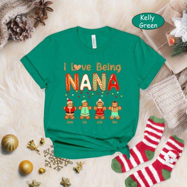Personalized I Love Being A Grandma Shirt – Custom Gingerbread Christmas Tee