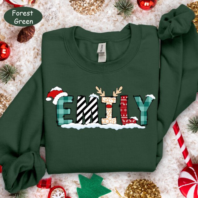 Personalized Family Christmas Shirt – Custom Name Matching Outfit