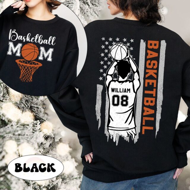 Personalized Basketball Mom Shirt – Custom Name & Number Tee