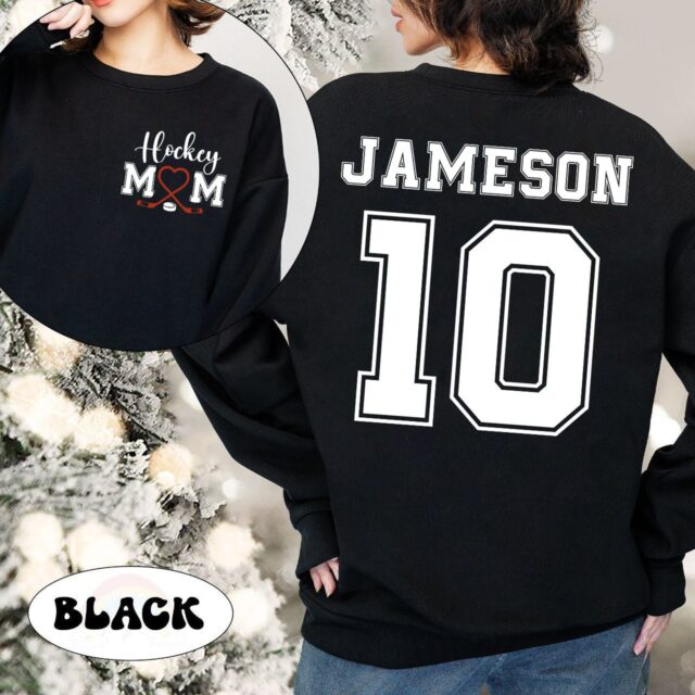 Personalized Hockey Mom Shirt – Custom Name & Number Tee